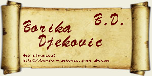 Borika Đeković vizit kartica
